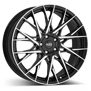 8 x 18 ET 40DOTZ Felge für Suzuki SX4 4-Tür in schwarz/poliert Markenprodukt